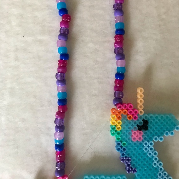 Blue Unicorn Floatie EDM Kandi necklace - Picture 3 of 5